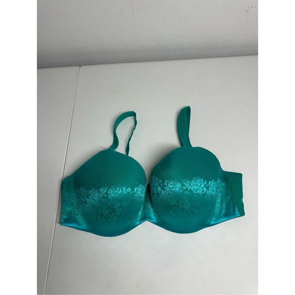 SOMA Vanishing Back FULL COVERAGE Lace front-close GREEN Ivy Size 38 DDD